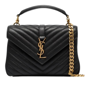 Saint Laurent College Bag Medium in Black Leather 24 cm