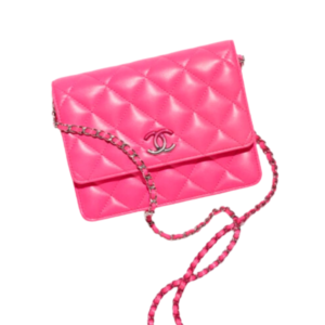 Chanel Mini Clutch Bag with Chain in Pink Leather 14cm