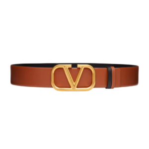 Valentino Garavani 4cm reversible belt in black and brown leather