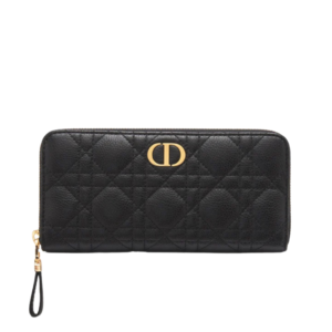 Dior Caro Voyageur Wallet Black 19cm