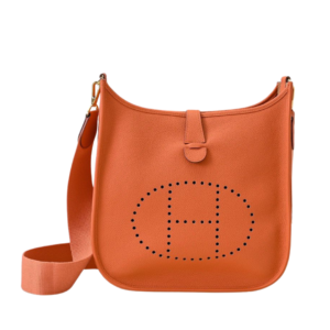Hermès Evelyne 29 bag in orange Clémence leather