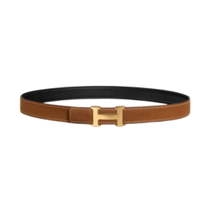 Hermès Mini H Belt in Black/Brown with Gold Buckle 32mm