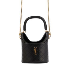 Saint Laurent Gaby Mini Bucket Bag in Black Quilted Leather 17cm