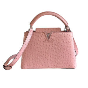 Louis Vuitton Capucines PM Bag in Pink Ostrich Leather 31 cm