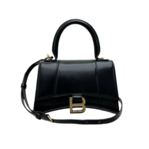 Balenciaga Hourglass in black leather 23 cm