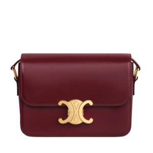 Celine Triomphe Teen Bag in Burgundy Leather 18.5cm
