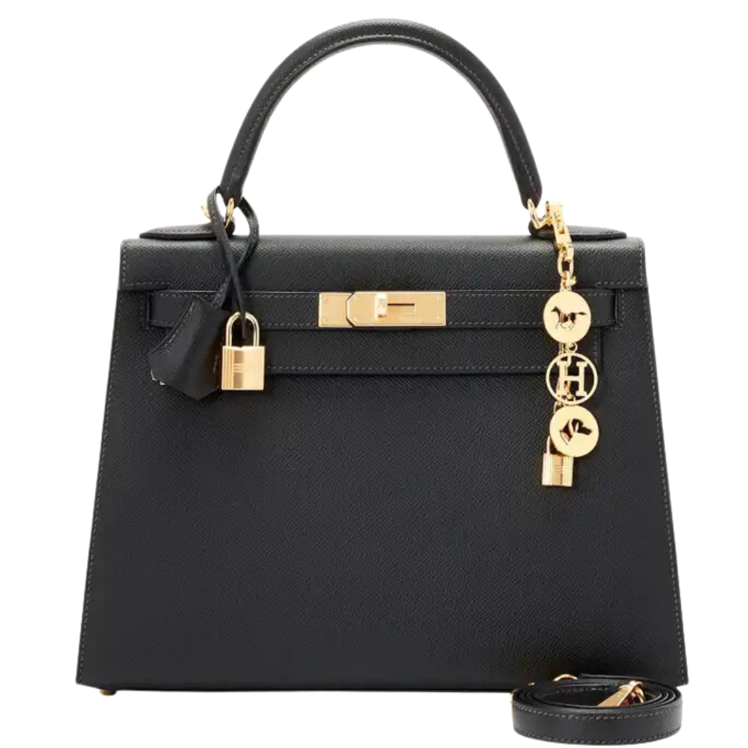 Hermès Kelly 28 Bag in Black Epsom Leather