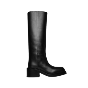 Prada knee-high boots in smooth black leather